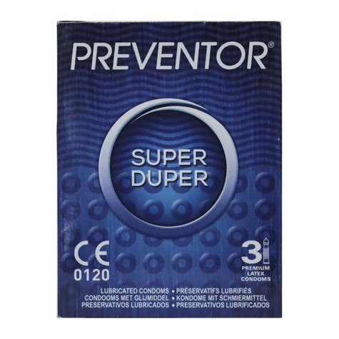 Prezerwatywy prążkowane Super Duper 3szt. Preventor