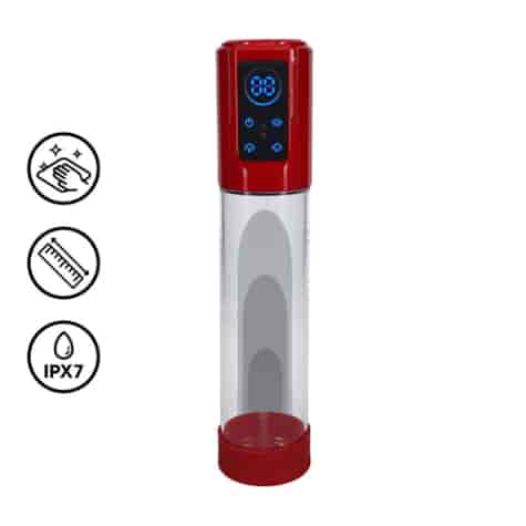 MegaLift - Automatic Waterproof Penis Pump - Metallic Red