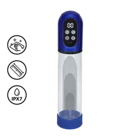 Engage - Automatic Waterproof Penis Pump and Masturbator - Metallic Blue