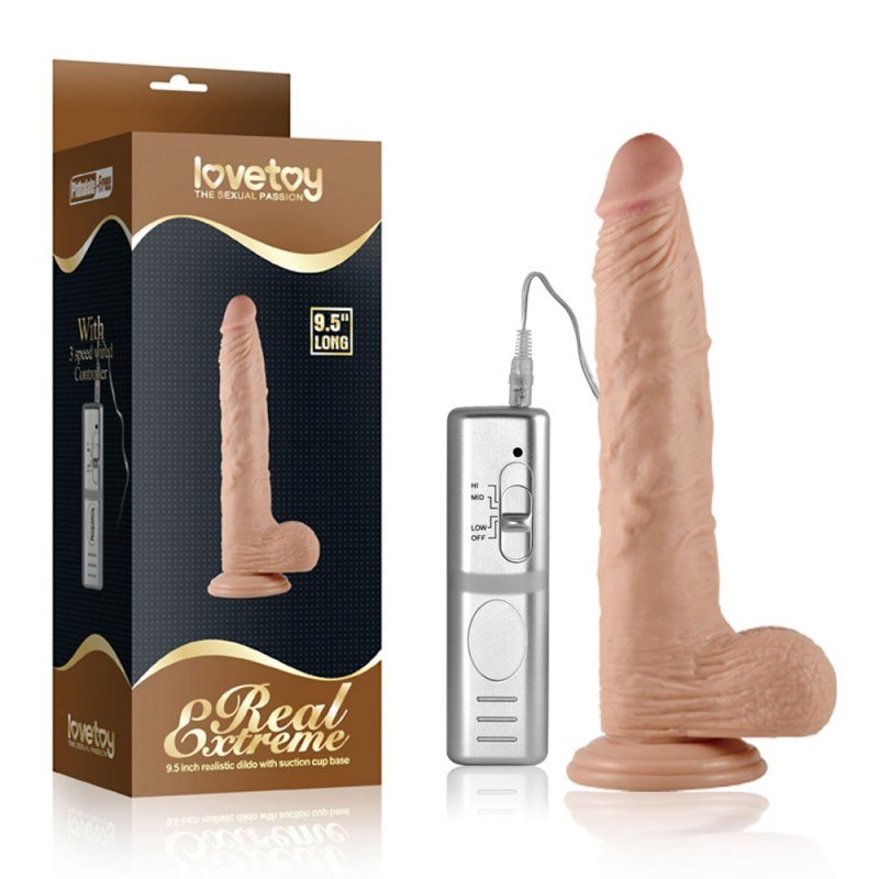 Dildo z przyssawką i wibracjami Real Extreme 24cm Lovetoy