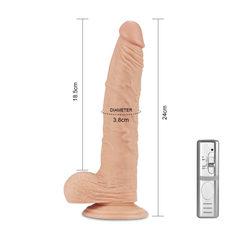 Dildo z przyssawką i wibracjami Real Extreme 24cm Lovetoy — zdjęcie 2