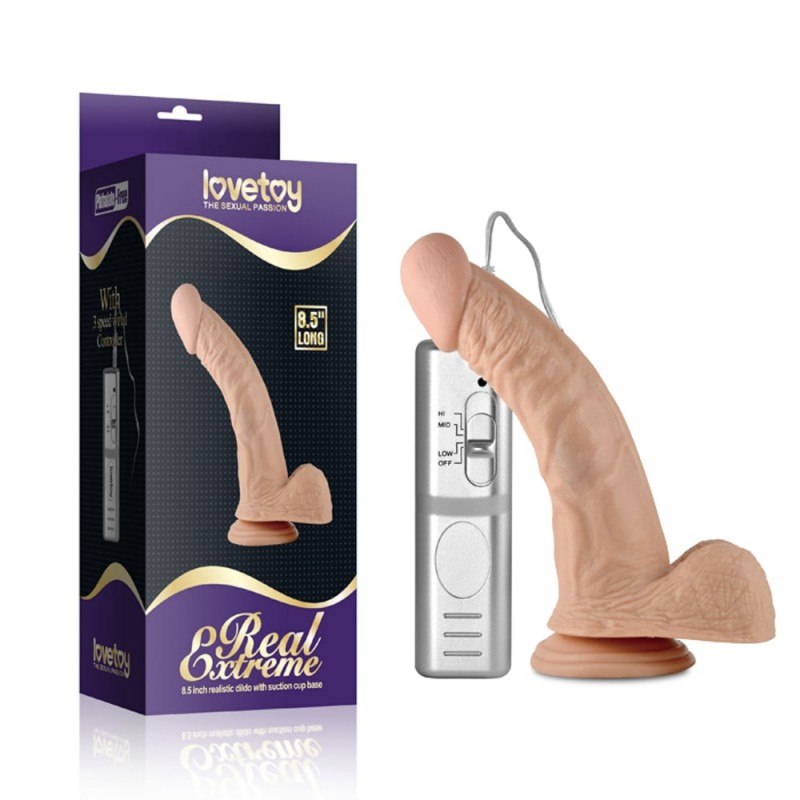 Dildo z przyssawką i wibracjami Real Extreme 22cm Lovetoy