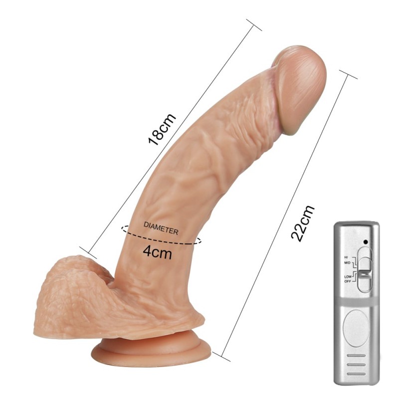 Dildo z przyssawką i wibracjami Real Extreme 22cm Lovetoy — zdjęcie 2