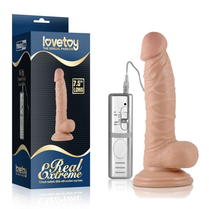Dildo z przyssawk¹ i wibracjami Real Extreme 19cm Lovetoy