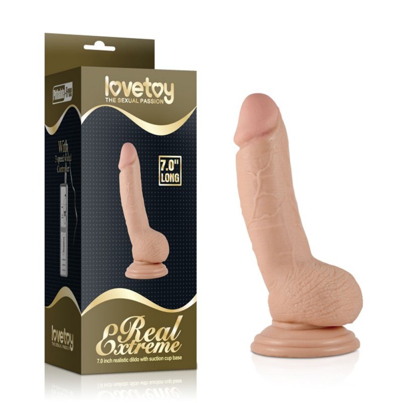 Dildo z przyssawką i wibracjami Real Extreme 18 cm Lovetoy