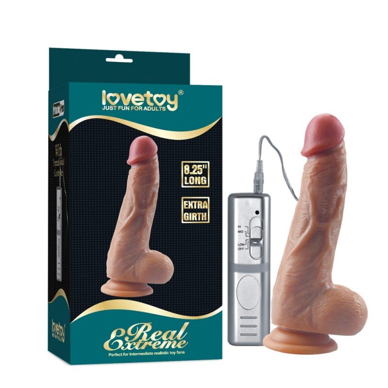 Dildo z przyssawką i wibracjami Real Extreme 21cm Lovetoy