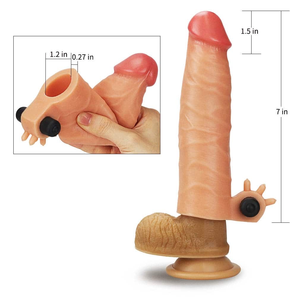 Silikonowa nakładka Lovetoy 19,3cm z wibracjami — zdjęcie 3