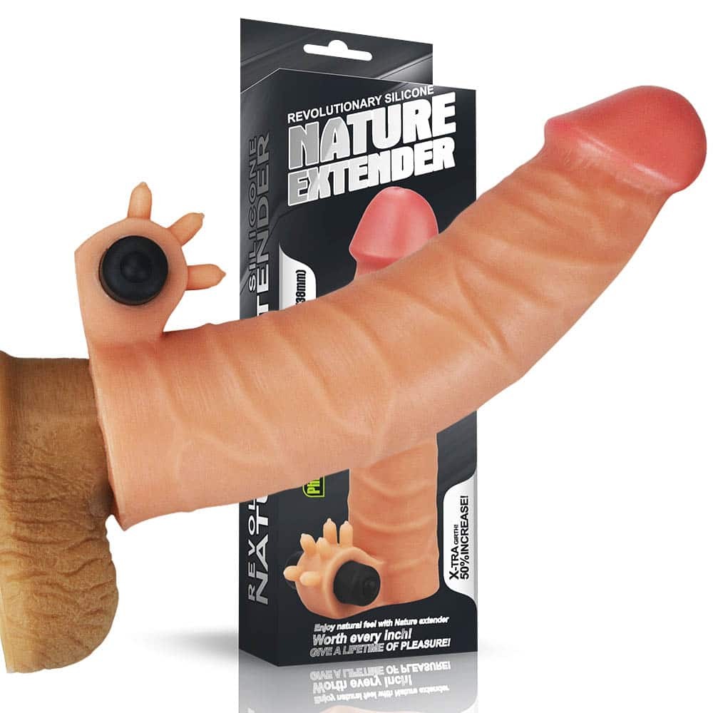 Silikonowa nakładka Lovetoy 19,3cm z wibracjami — zdjęcie 4