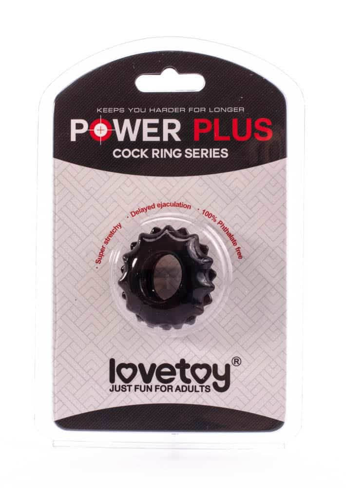 Pierścień na penisa Lovetoy Power Plus czarny śr. 1,7cm — zdjęcie 2