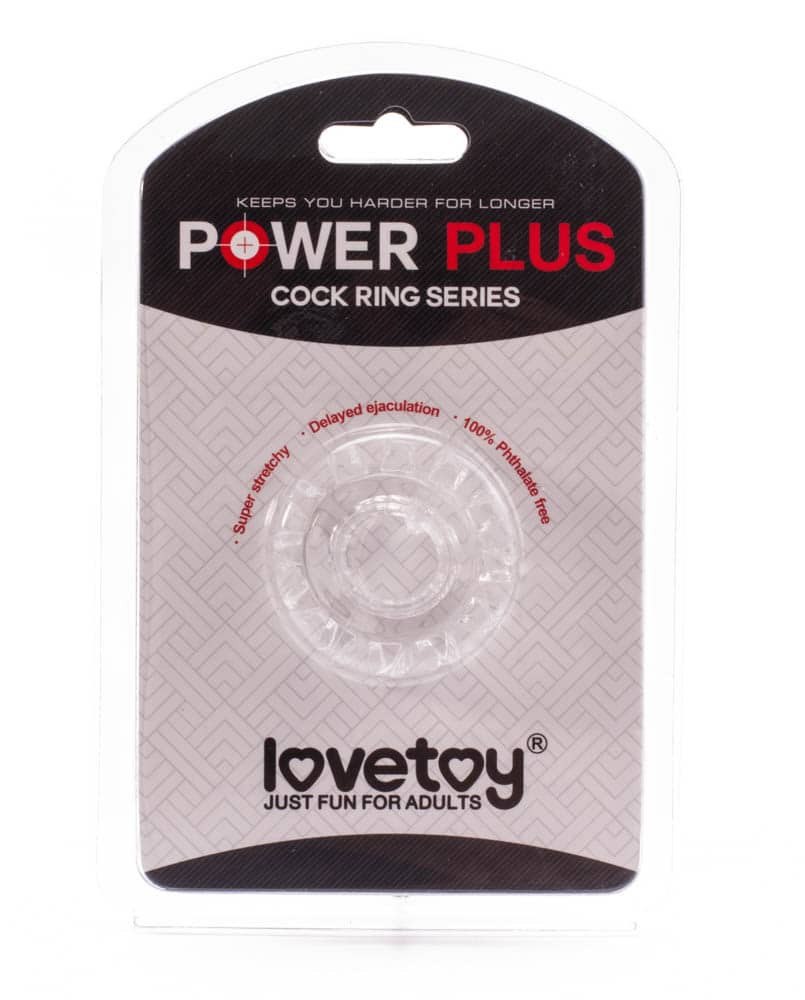 Pierścień na penisa Lovetoy Power Plus przezroczysty śr. 1,6cm — zdjęcie 2