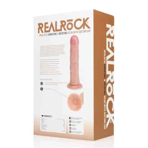 Vibrating and Rotating Regular Curved Cock - 8 / 20,5 cm - Flesh