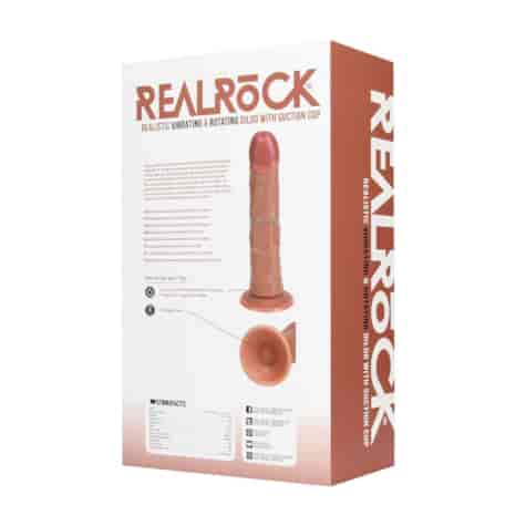 Vibrating and Rotating Regular Curved Cock - 8 / 20,5 cm - Tan
