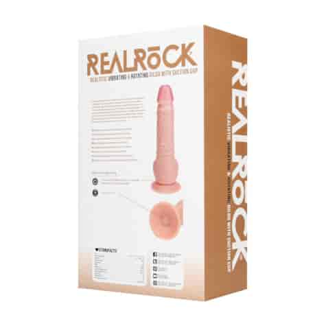 Vibrating and Rotating Straight Cock with Balls - 8 / 20,5 cm - Flesh