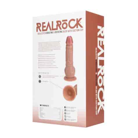 Vibrating and Rotating Straight Cock with Balls - 8 / 20,5 cm - Tan