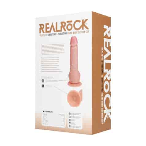 Vibrating and Thrusting Straight Cock with Balls - 8 / 20,5 cm - Flesh
