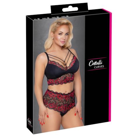 Bra and Briefs black/red XL