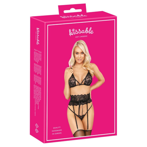 Komplet bielizny z pasem do pończoch Zoya S/M Kissable