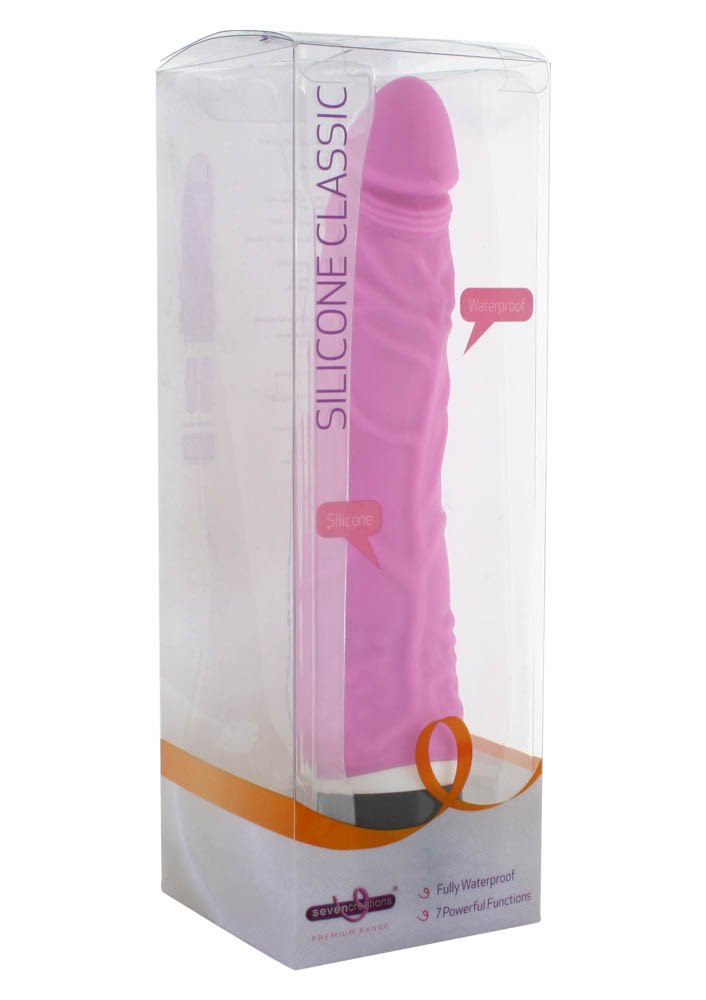 Silikonowy klasyczny wibrator dł.19cm różowy — zdjęcie 2
