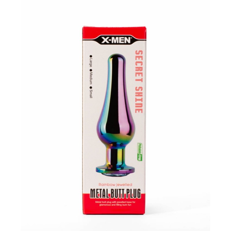 Korek analny Secret Shine Rainbow 9,4cm X-MEN — zdjęcie 5