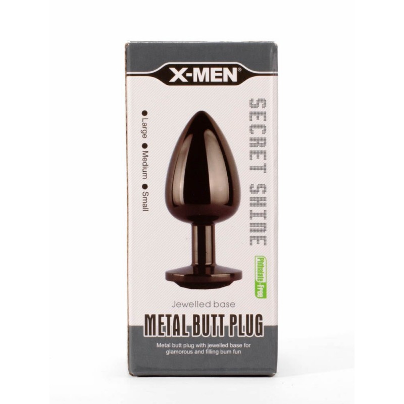 Korek analny Secret Shine Black Jewell 8,2cm X-MEN — zdjęcie 5