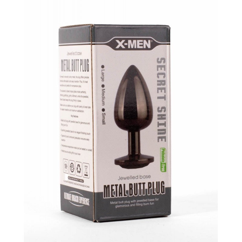 Korek analny Secret Shine Black Jewell 8,2cm X-MEN — zdjęcie 6