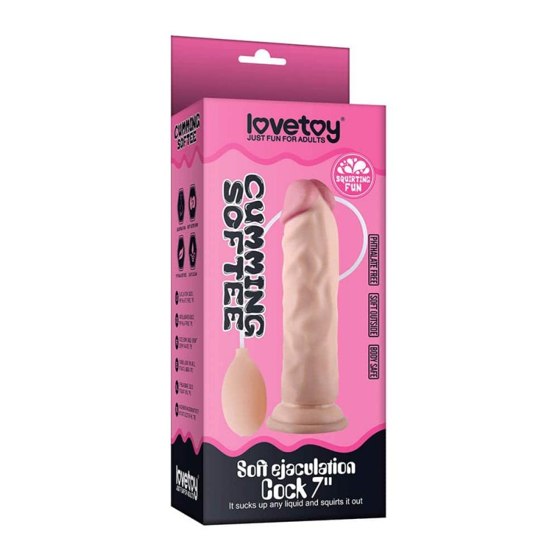 Dildo z przyssawką i z funkcją wytrysku 21,6 cm Lovetoy