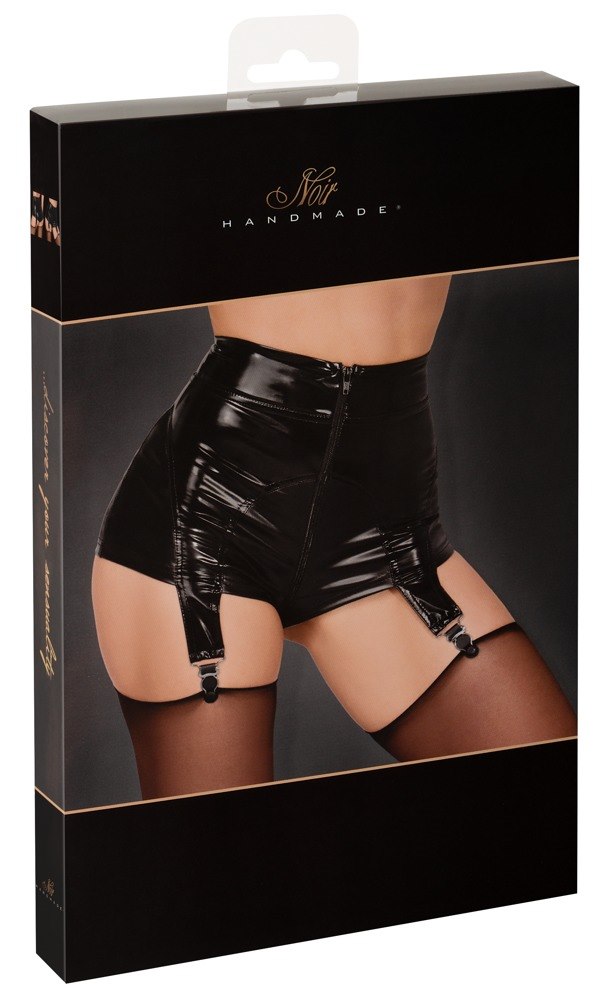 Glam suspender wetlook and vinyl shorts L Noir Handmade