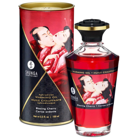 Shunga warming oil blazing cherry 100ml