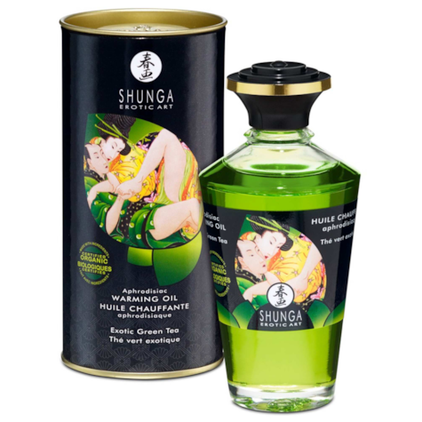 Shunga warming oil exotic green tea 100ml
