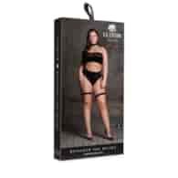 Ananke XII - Three Piece with Choker, Bandeau Top and Pantie with Garters - Plus Size