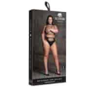 Helike XLV - Two Piece with Open Cups, Crop Top and Pantie - Plus Size