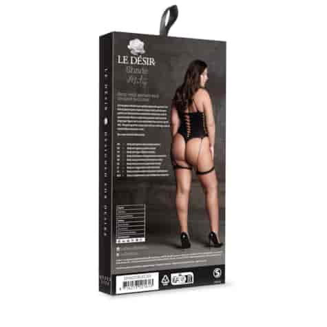 Metis XVI - Body with Garters and Crossed Neckline - Plus Size