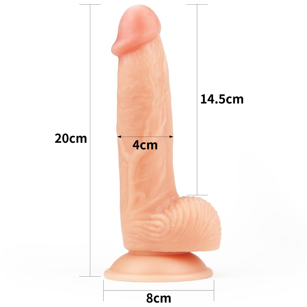 Dildo cyberskóra z przyssawką The Ultra Soft Dude 20 cm Lovetoy — zdjęcie 5