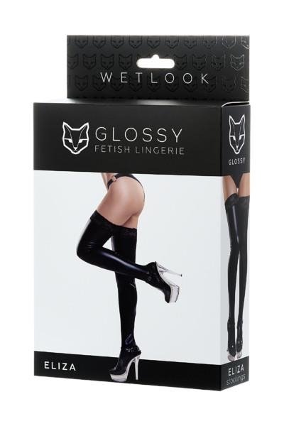 Pończochy Eliza Glossy Shiny Wetlook z koronką L TOYFA