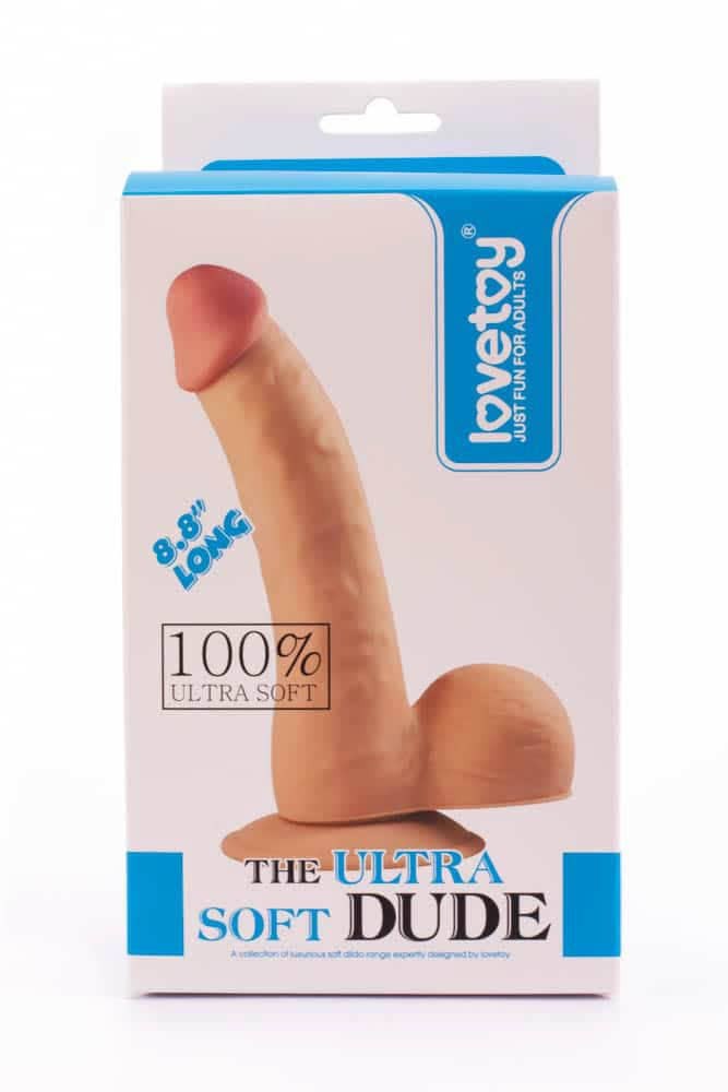 Dildo cyberskóra z przyssawką The Ultra Soft Dude 20 cm Lovetoy — zdjęcie 6