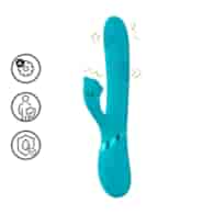 Fiore - G-Spot Air Wave Vibrating and Tapping Flared Clitoral Stimulator - Blue