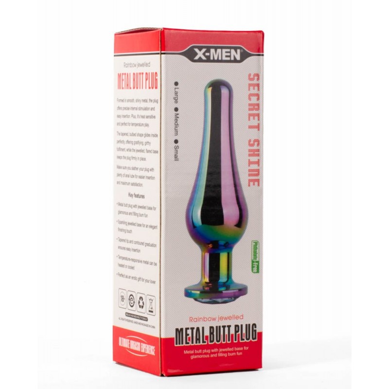 Korek analny Secret Shine Rainbow 11,2cm X-MEN — zdjęcie 5