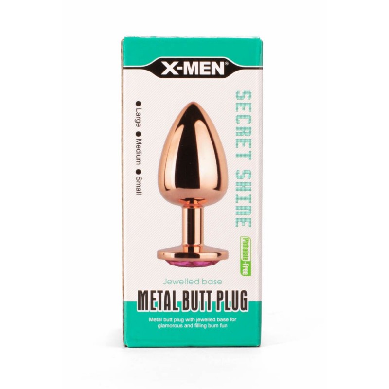 Korek analny Secret Shine Pink Jewell 7,1cm X-MEN — zdjęcie 5