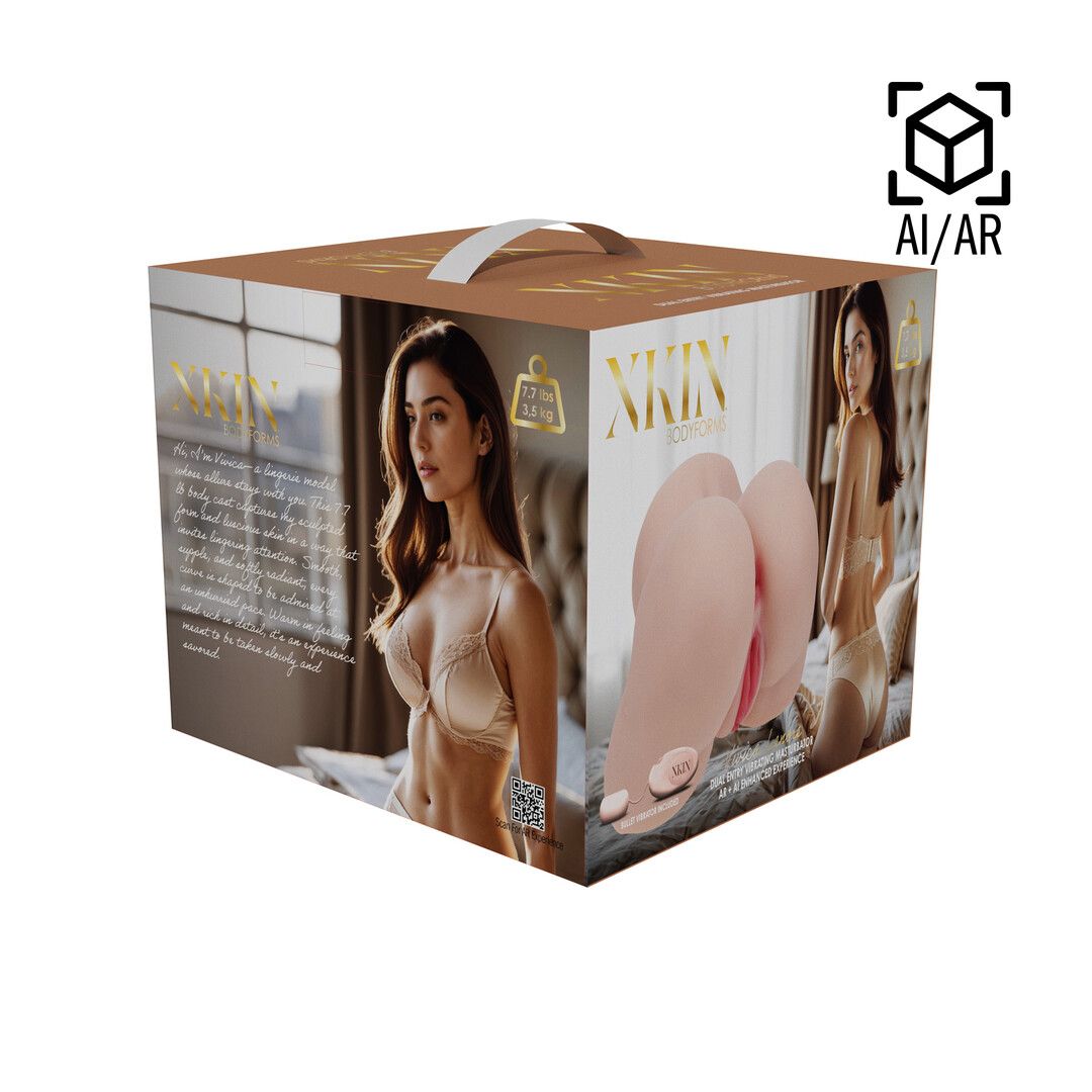 Bodyforms - Vivica Lenore - Dual Entry Vibrating Masturbator - 3,5 kg / 7.7 lbs - Flesh — zdjęcie 2