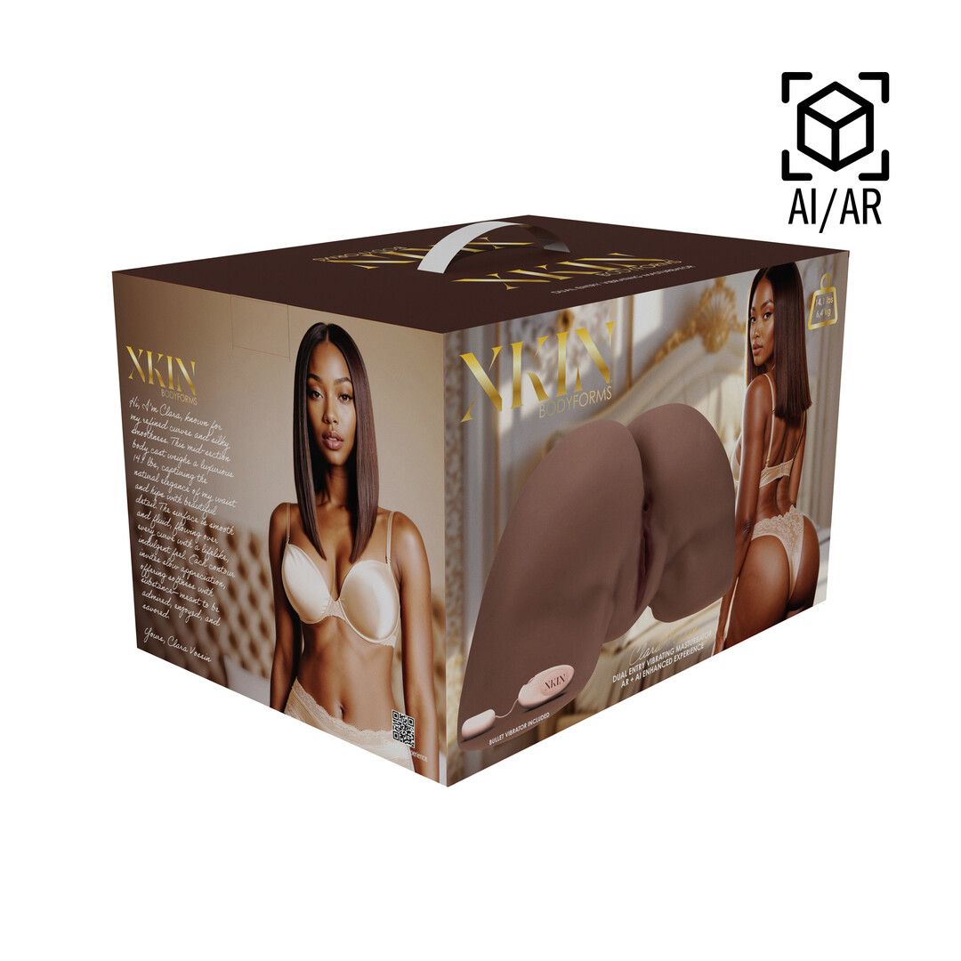 Bodyforms - Clara Vossin - Dual Entry Vibrating Masturbator - 6,3 kg / 14.1 lbs - Brown — zdjęcie 2