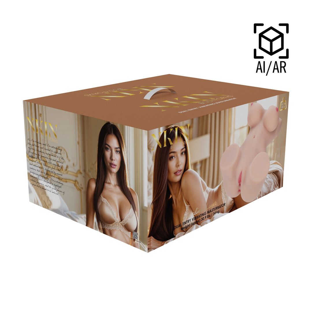 Bodyforms - Aveline Luxe - Dual Entry Vibrating Masturbator - 14 kg / 30.9 lbs - Flesh — zdjęcie 2