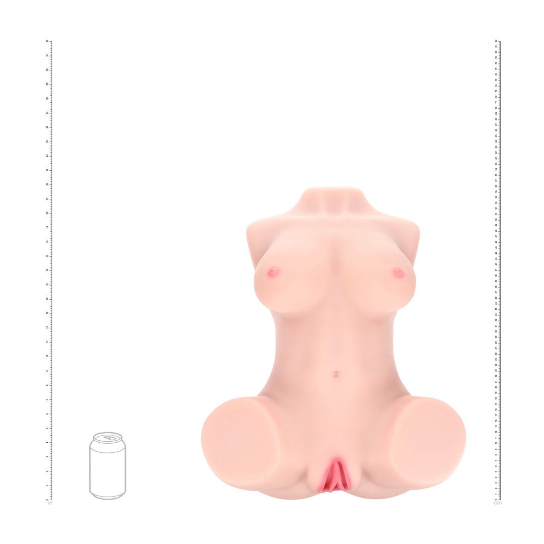 Bodyforms - Ava Monroe - Dual Entry Vibrating Masturbator with Sleeves - 20 kg / 44.1 lbs - Flesh — zdjęcie 3