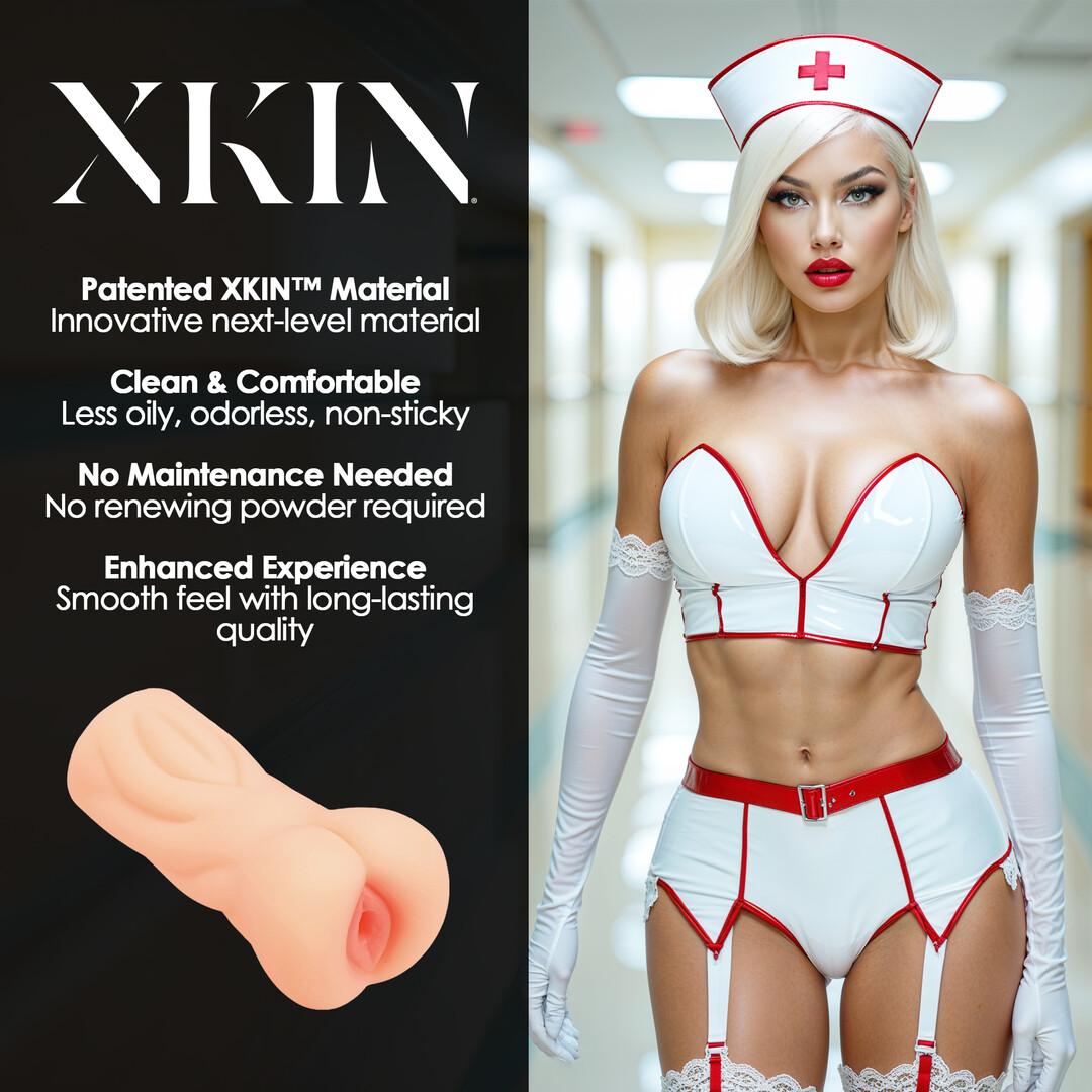 Carreer Girls - Naughty Nurse Tiffany Throatcheck - TPE Small Masturbator - 130g - Flesh — zdjęcie 4