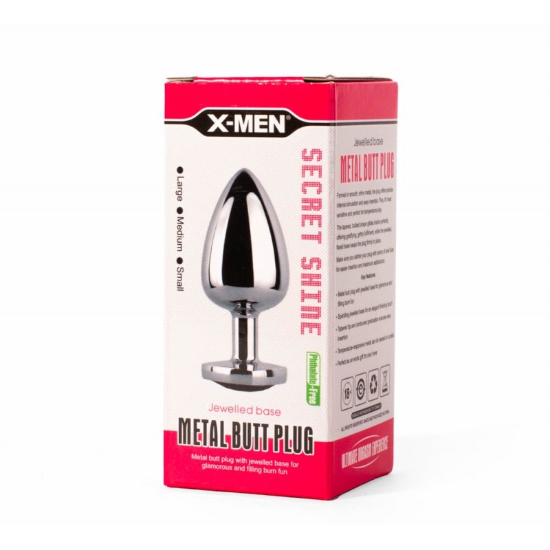 Korek analny Secret Shine Red Heart 7,1cm X-MEN — zdjęcie 6