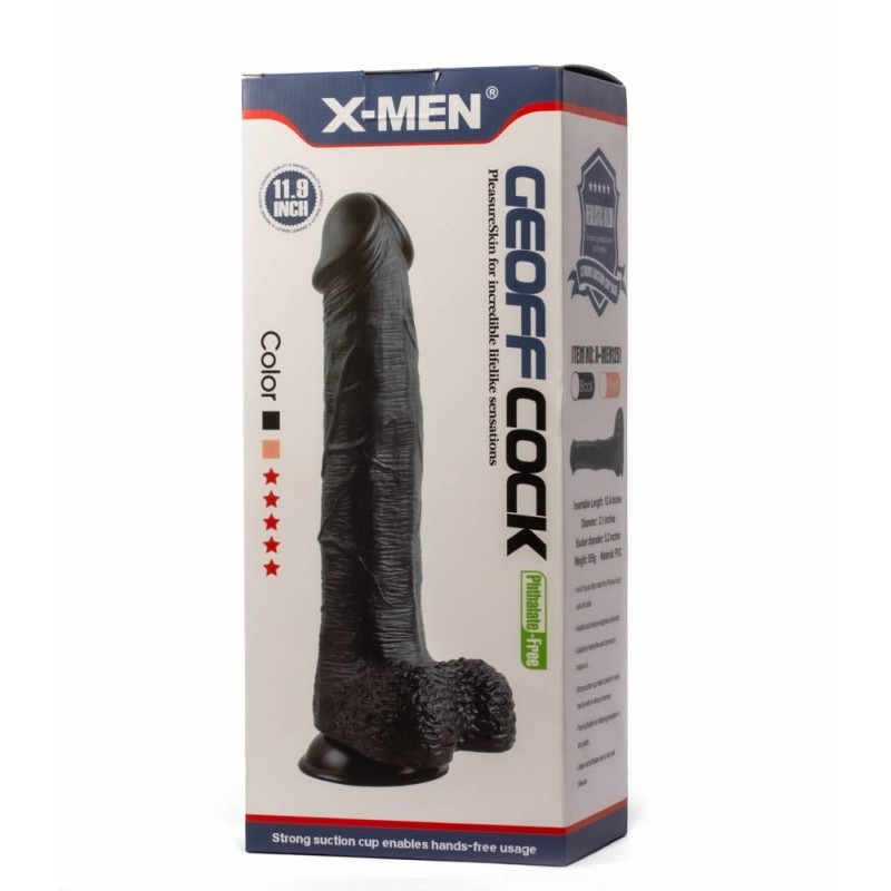 Dildo GEOFF z przyssawką 30cm X-MEN — zdjęcie 7