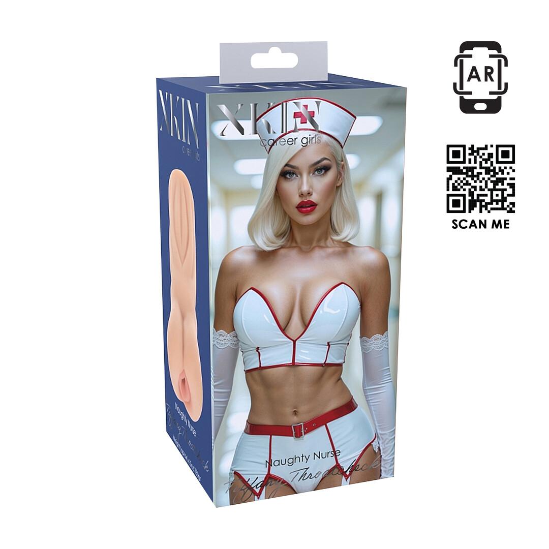 XKIN by Shots - Carreer Girls - Naughty Nurse Tiffany Throatcheck - TPE Small Masturbator - 130g - Flesh