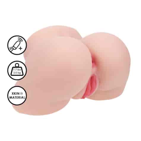 Bodyforms - Vivica Lenore - Dual Entry Vibrating Masturbator - 3,5 kg / 7.7 lbs - Flesh