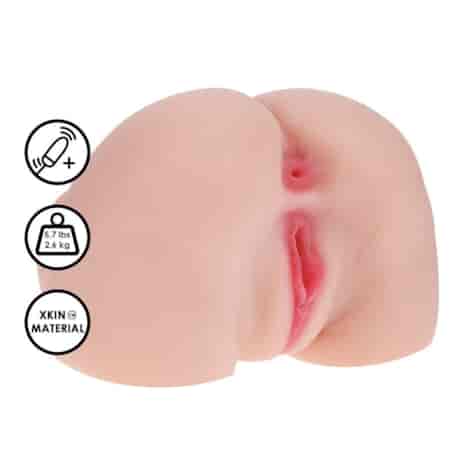 Bodyforms - Mia Hart - Dual Entry Vibrating Masturbator - 2,5 kg / 5.7 lbs - Flesh
