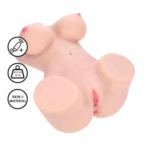 Bodyforms - Aveline Luxe - Dual Entry Vibrating Masturbator - 14 kg / 30.9 lbs - Flesh