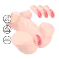 Bodyforms - Ava Monroe - Dual Entry Vibrating Masturbator with Sleeves - 20 kg / 44.1 lbs - Flesh